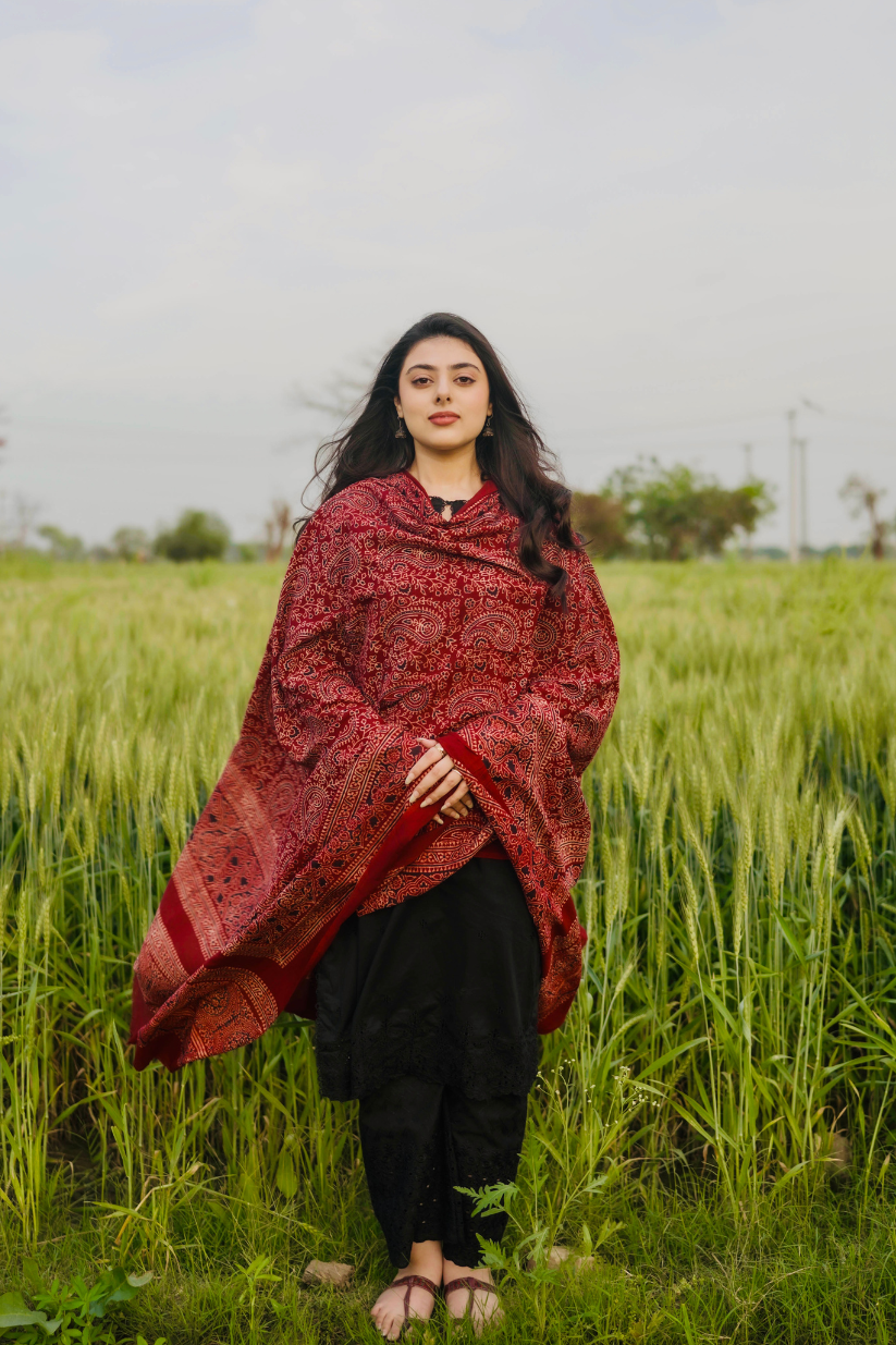 Dil Ruba Classic Red Ajrak