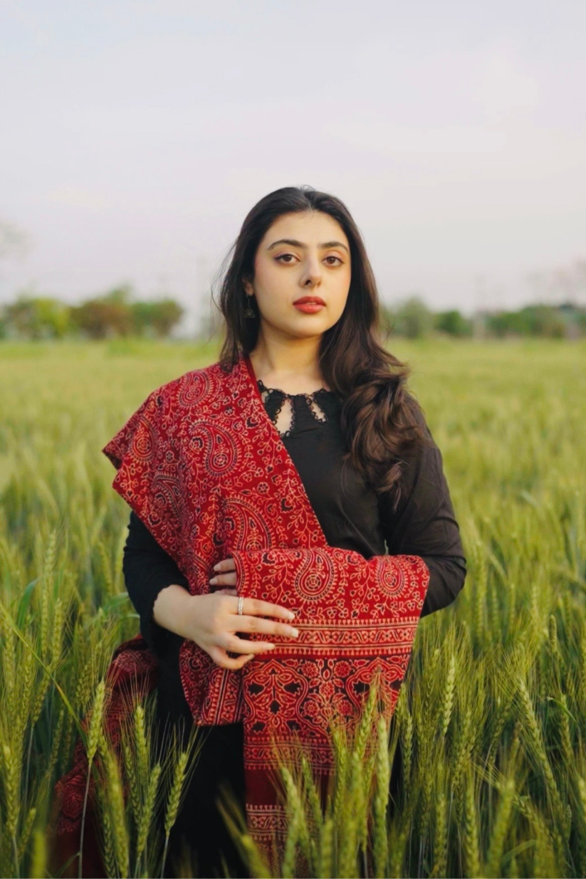 Dil Ruba Classic Red Ajrak