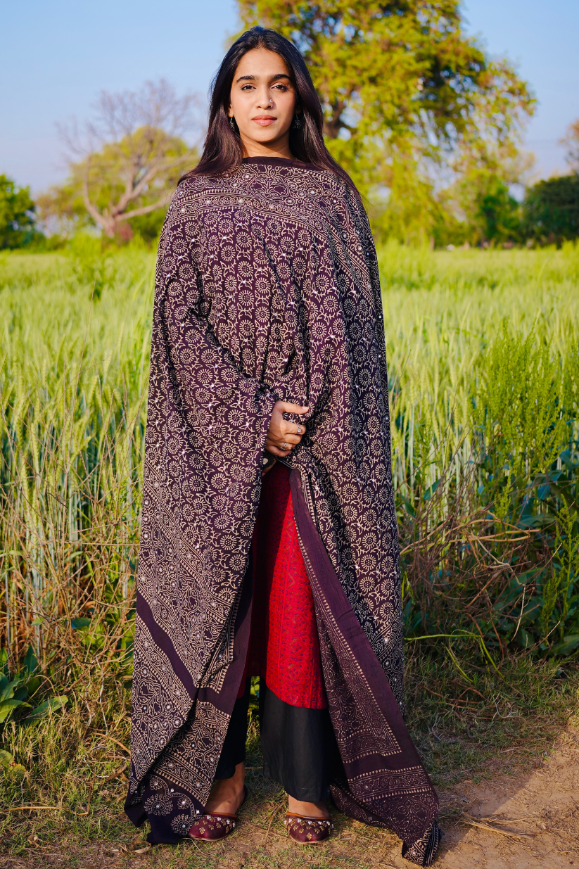 Saajni Black Ajrak