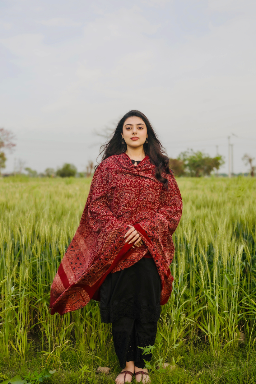 Dil Ruba Classic Red Ajrak