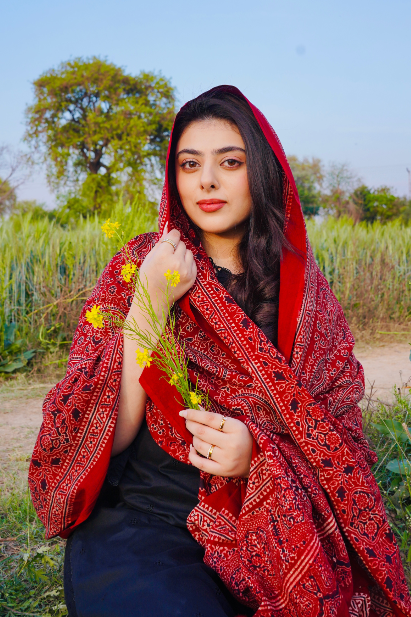 Dil Ruba Classic Red Ajrak